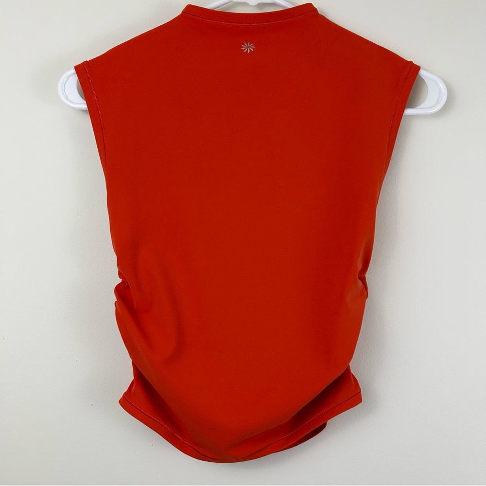 Athleta Transcend Ruched Orange Tank XXS